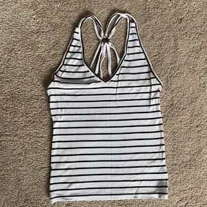 Striped Cross Back Tank Top